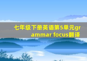 七年级下册英语第5单元grammar focus翻译